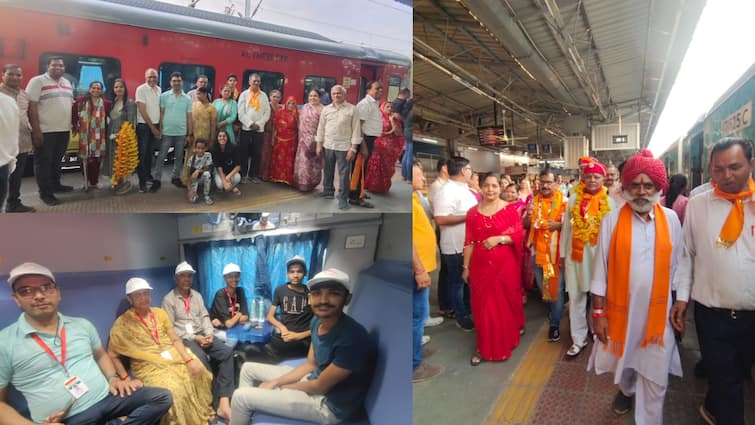 1008 यात्रियों को लेकर धर्मिक यात्रा के लिए उदयपुर से रवाना हुई स्पेशल ट्रेन, तस्वीरों में देखें श्रद्धालुओं का उत्साह