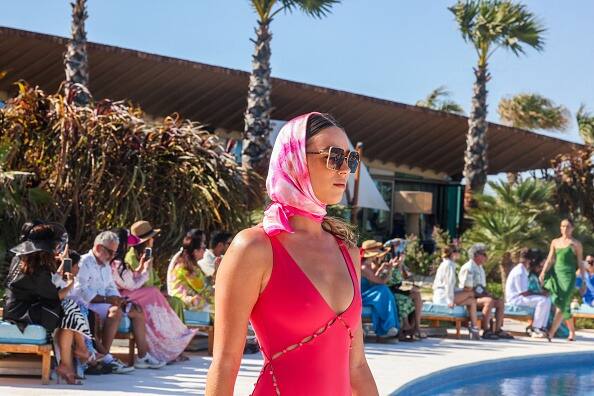 The show's representation of Arab-world-inspired swimsuit designs reflects a growing trend towards cultural openness and artistic expression within Saudi Arabia, aligning with efforts to attract international fashion and tourism interest. (Image source: getty images)