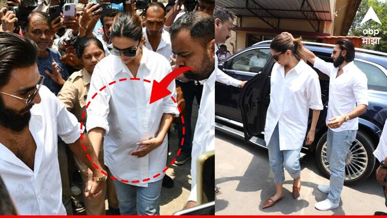 Deepika Padukone Mom to be Flaunts Baby Bump As She Arrives To Cast Vote With Ranveer Singh In Mumbai Entertainment latest update detail marathi news Deepika Padukone-Ranveer Singh : दीपिका बेबी बंपसह मतदानाला, गर्दीत होणाऱ्या आईला सांभाळताना दिसला रणवीर, सोशल मीडियावर व्हिडिओ व्हायरल 