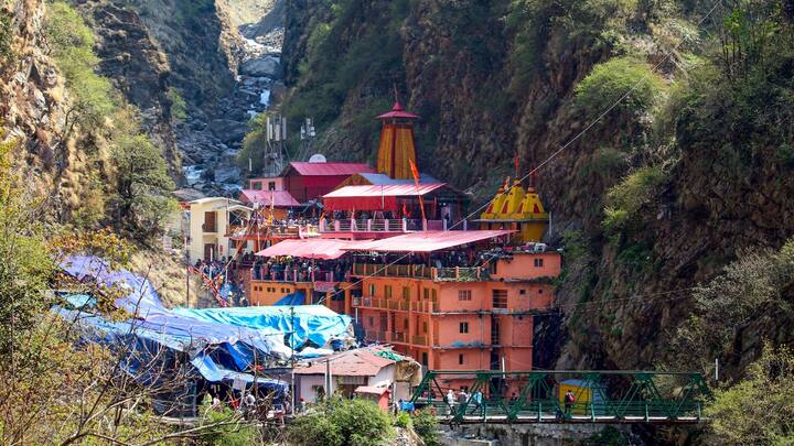 A view of the Yamunotri temple that opened its portals for devotees on May 10 for 'Char Dham Yatra', in Uttarkashi district | Photo: PTI