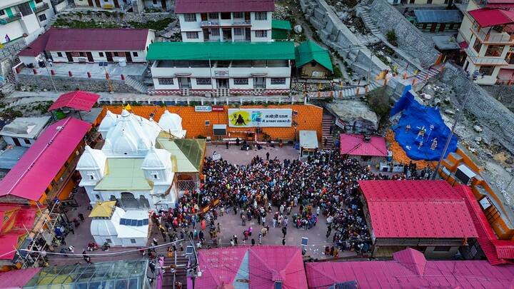 Devotees at the Gangotri Dham temple during 'Char Dham Yatra', in Uttarkashi district | Photo: PTI
