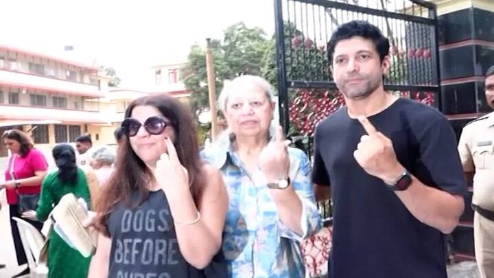 फरहान अख्तर (Farhan Akhtar) : अभिनेता फरहान अख्तरने मतदानाचा हक्क बजावला आहे.