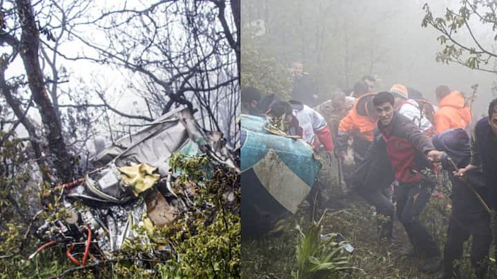 Charred wreckage of helicopter carrying Raisi, Iran Foreign Minister Hossein Amirabdollahian & six others found early on Monday after an overnight search. The crash reportedly killed all passengers.