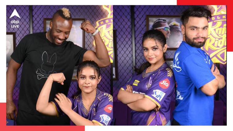 IPL 2024 Antara Nandy sings KKR anthem with Andre Russell Rinku Singh Mitchell Starc Venkatesh Iyer dancing and singing KKR Anthem: বাঙালি গায়িকার মুখে করব, লড়ব, জিতব রে... রাসেল-স্টার্ক-রিঙ্কুরাও নাচলেন, গাইলেন