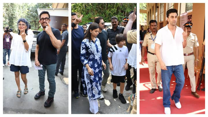 Shah Rukh Khan, Aamir Khan and Ranbir Kapoor cast their vote on Monday in the ongoing Lok Sabha elections 2024.