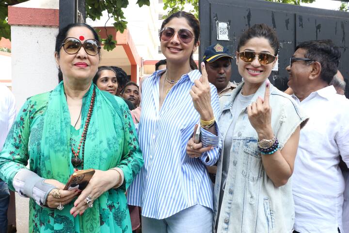 शिल्पा शेट्टी (Shipla Shetty) हिने देखील मतदान केलं आहे.