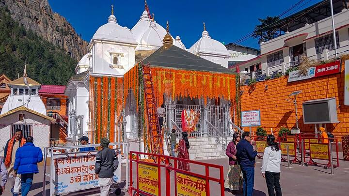 The Gangotri temple was decorated ahead of its opening for the 'Char Dham Yatra', in Uttarkashi district, on May 10, 2024 | Photo:  PTI