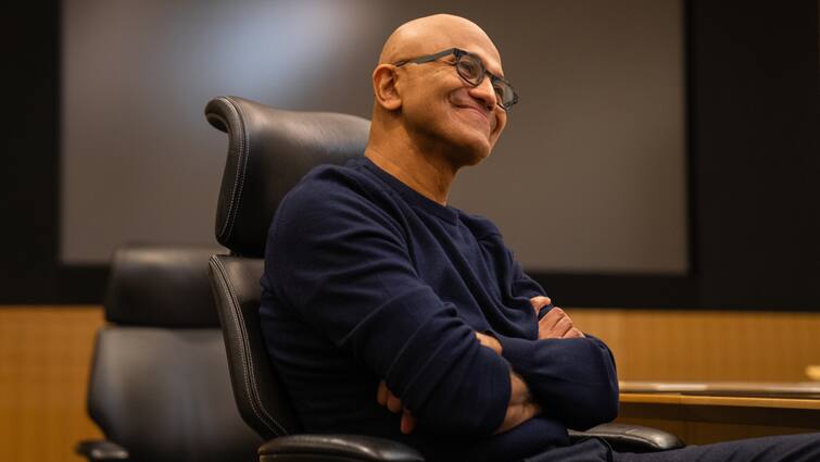 Microsoft CEO Satya Nadella Interview Watch Video Windows Vs Apple Macbook Rivalry AI Copilot Update Surface Event Microsoft CEO Satya Nadella Wants To Revive 'Windows Vs Mac' Rivalry. Here's What He Said