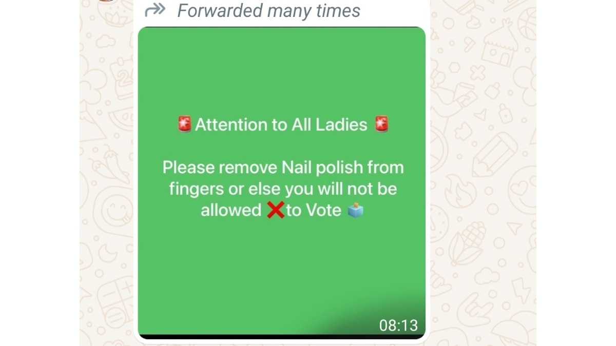 Fact Check: Viral WhatsApp Message Claiming Women Wearing Nail Paint Can't Vote Is Fake 