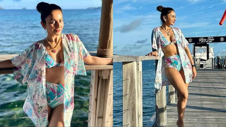 Rakul Preet Singh Pics: बॉलीवुड की खूबसूरत एक्ट्रेस रकुल प्रीत सिंह इन दिनों अपनी मैरिड लाइफ एंजॉय कर रही हैं. इसी बीच उनके वेकेशन की कुछ तस्वीरें सोशल मीडिया पर सामने आई हैं.