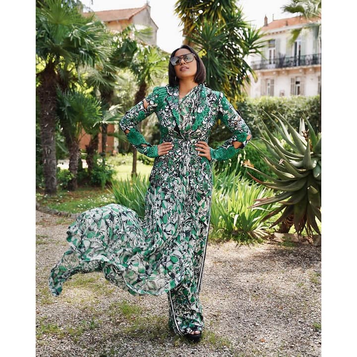 Her another look was a floral saree inspired co-ord set from the brand AK OK by Anamika Khanna. (Image: Instagram/@who_wore_what_when)