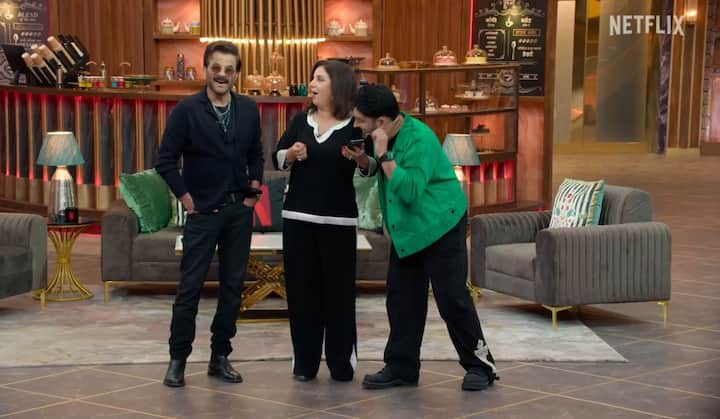 शो में एंट्री होते ही अनिल कपूर और फराह खान ने पूरे स्टेज पर धमाल मचा दिया और कपिल से उनका काम भी हाईजैक कर लिया. अनिल कपूर ने खुद ही लोगों का स्वागत किया और इंट्रो दिया.