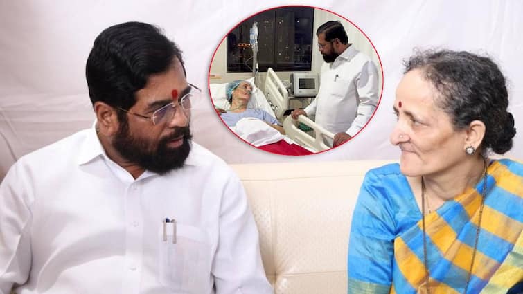 eknath shinde meet arunatai gadkari sister of anand dighe who get paralytic attack admitted to Jupiter hospital in thane धर्मवीर आनंद दिघेंच्या बहिणीला पॅरालिसिसचा अटॅक; एकनाथ शिंदेंनी चक्रं फिरवली, तातडीने बड्या रुग्णालयात व्यवस्था