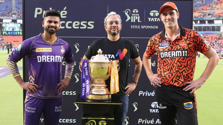 आईपीएल 2024 का पहला क्वॉलीफायर कोलकाता नाइट राइडर्स और सनराइजर्स हैदराबाद के बीच खेला गया. सनराइजर्स हैदराबाद के कप्तान पैट कमिंस ने टॉस जीतकर पहले बल्लेबाजी करने का फैसला किया. (फोटो क्रेडिट- सोशल मीडिया)