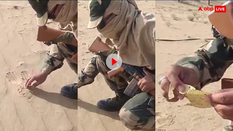Indian Army soldier baked papad on hot sand in the scorching heat Video: चमड़ी जलाने वाली गर्मी में ड्यूटी करता दिखा भारतीय सेना का जवान...रेत में पापड़ सेक कर दिया खास संदेश