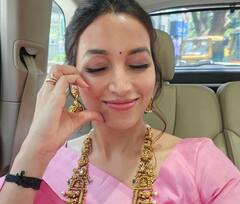 Srinidhi Shetty : பேபி பிங்க் புடவையில் பட்டு பூ போல் இருக்கும் ஸ்ரீநிதி ஷெட்டி!