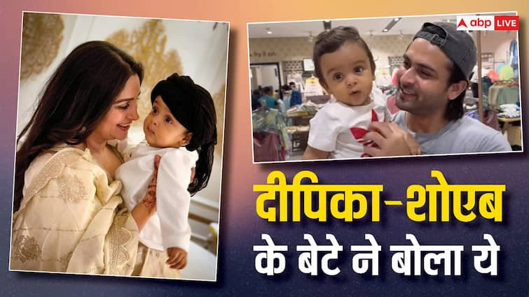 Dipika kakar and shoaib Ibrahim son ruhaan first time said abba actor is on cloud 9 शोएब इब्राहिम के बेटे रुहान ने पहली बार बोला 'अब्बा', मम्मी Dipika Kakar ने ऐसे किया रिएक्ट