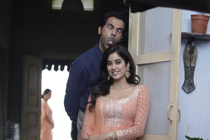 In another photo, Janhvi is seen posing for the camera while Rajkummar is making a funny face.
