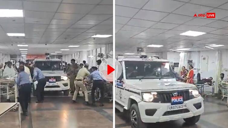 Uttarakhand Police jeep enter in AIIMS rishikesh fourth floor for arrest Accused in filmy style video viral उत्तराखंड पुलिस का फिल्मी स्टाइल, एम्स की चौथी मंजिल पर दौड़ा दी जीप- हटाने पड़े मरीजों के बेड