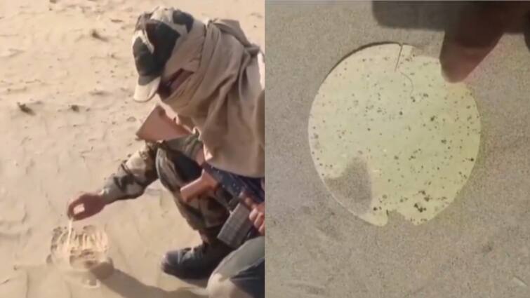 BSF Jawan Roasts Papad  Sand 46 Degrees Rajasthan Bikaner video BSF Jawan Roasts 'Papad' In Sand As Mercury Touches 46 Degrees In Rajasthan's Bikaner: WATCH