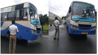 Nellai Police Inspector fines 3 buses for not wearing uniform seat belts வலுக்கும் மோதல் சீட் பெல்ட் போடல 3 அரசு பேருந்துகளுக்கு அபராதம் விதித்த காவல் ஆய்வாளர்!