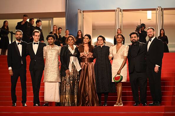 Kapadia and the film's cast members Kani Kusruti, Divya Prabha, Chhaya Kadam and Hridhu Haroon, were beaming with energy and did a little dance as they posed for the shutterbugs at the Cannes red carpet.