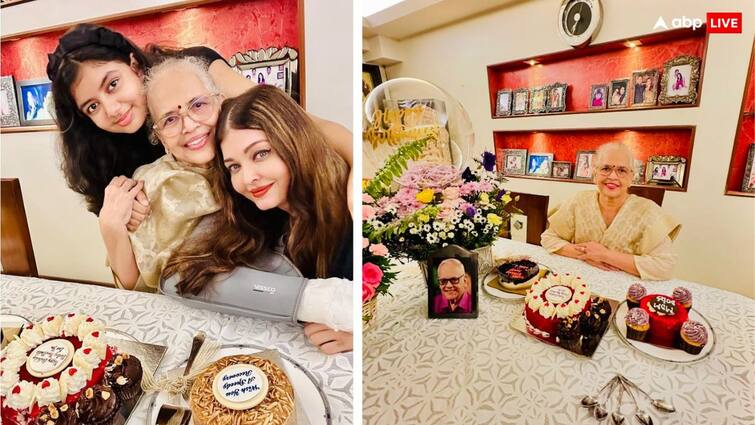 aishwarya rai bachchan celebrates mother birthday with daughter Aaradhya users ask where is abhishek bachchan Aishwarya Rai ने बेटी आराध्या के साथ मनाया मां का बर्थडे, लोगों ने पूछा- अभिषेक कहां हैं?