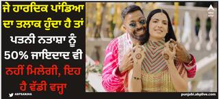Hardik Pandya: ਜੇ ਹਾਰਦਿਕ ਪਾਂਡਿਆ ਦਾ ਤਲਾਕ ਹੁੰਦਾ ਹੈ ਤਾਂ ਪਤਨੀ ਨਤਾਸ਼ਾ ਨੂੰ 50% ਜਾਇਦਾਦ ਵੀ ਨਹੀਂ ਮਿਲੇਗੀ, ਇਹ ਹੈ ਵੱਡੀ ਵਜ੍ਹਾ
