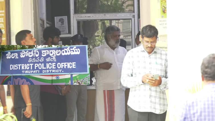 Chevireddy Bhaskar Reddy went to Tirupati SP Office submits CCTV footage to police Tirupati ఎస్పీని కలిసిన చెవిరెడ్డి భాస్కర్ రెడ్డి, వైసీపీ కార్యకర్తలను విడిచిపెట్టాలని రిక్వెస్ట్!