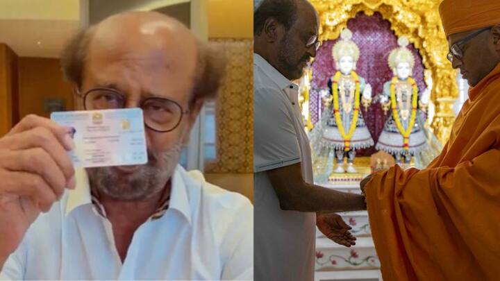 Rajnikanth : ரஜினிகாந்த் அபுதாபியில் உள்ள BAPS இந்து கோயிலுக்கு சென்றுள்ளார்.