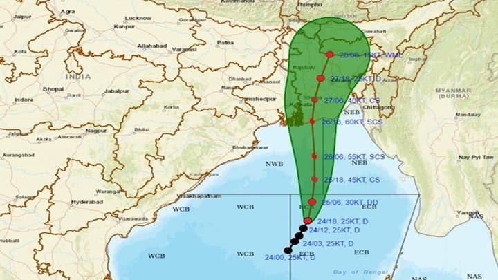 मौसम विभाग का कहना है कि चक्रवात के कारण 25 मई को पश्चिम बंगाल के कुछ जिलों में 80 से 100 किमी प्रति घंटे और बांग्लादेश में 100 किमी प्रति घंटे की रफ्तार से हवा चल सकती है।