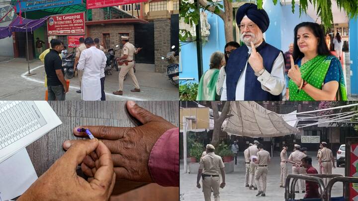 Delhi Lok Sabha Election 2024: दिल्ली की सभी 7 लोकसभा सीटों पर आज मतदान जारी है. दिल्ली पुलिस ने सभी मतदान केंद्रों पर सुरक्षा के कड़े इंतजाम किए हैं. मतदाताओं में वोटिंग को लेकर क्रेज देखा जा रहा है.