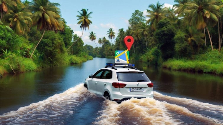 Hyderabad Tourists Drive in to River in Kerela Using Google Maps Google Maps को फॉलो करते-करते नदी में जा गिरी गाड़ी, बाल बाल बची 4 लोगों की जान