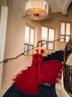 Cannes 2024: Niki Mehra Shines Bright In A Red Gown- IN PICS