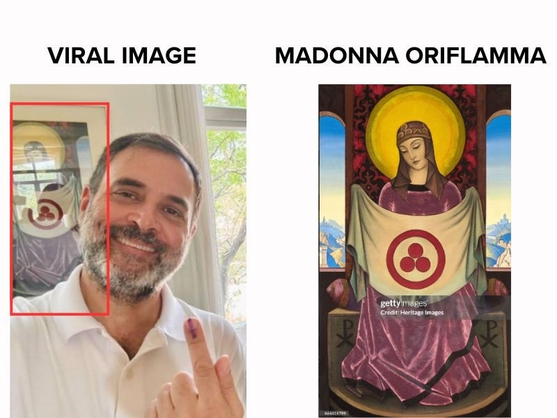 Fact Check: It’s Not Jesus Christ Image In Background Of Rahul & Sonia Gandhi Inked-Finger Selfie
