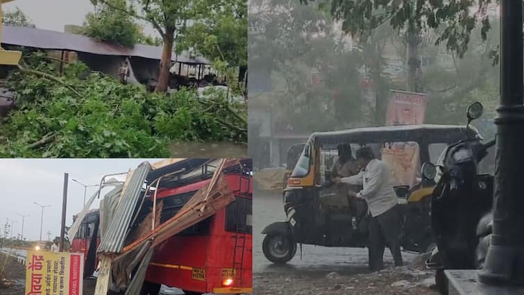 Maharashtra Rain Update Fruit orchard ground, two dead due to lightning; Batting rain with gale force in Washim district including Solapur, Latur, Madha Maharashtra Rain Update : फळबागा भुईसपाट, वीज पडून दोघांचा मृत्यू; सोलापूर, लातूर, माढ्यासह वाशिम जिल्ह्यात वादळी वाऱ्यासह पावसाची बॅटींग