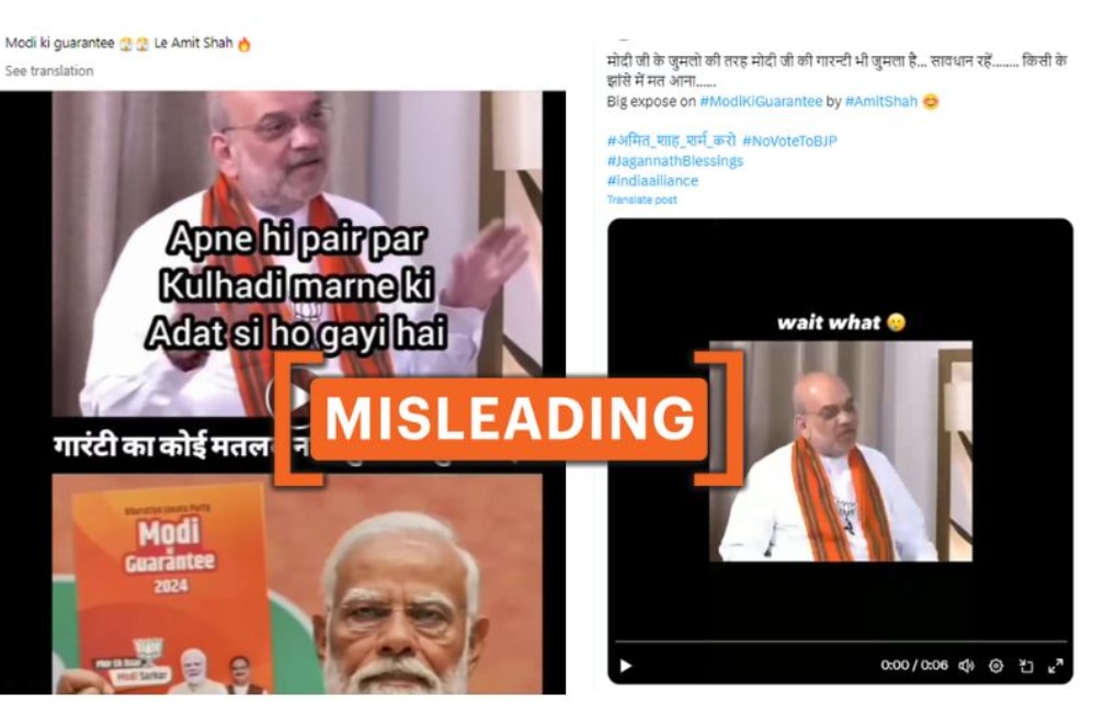 Fact-Check: Video Of Amit Shah 'Casting Doubts On BJP Guarantees' Is Edited