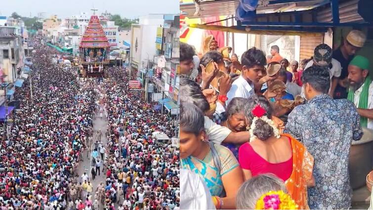 Kanchipuram Varadaraja Perumal Temple Chariot Festival, the incident of Muslim family feeding has created a sensation tnn இதுதான் தமிழ்நாடு! பக்தர்களுக்கு அன்னதானம் வழங்கிய இஸ்லாமிய குடும்பம் - காஞ்சிபுரத்தில் நெகிழ்ச்சி