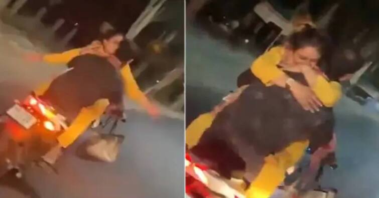 love couple arrested for obscene act on bike in kota of Rajasthan Viral Vieo: కదులుతున్న బైక్ పై రొమాన్స్, వీడియో వైరల్- యువతీయువకుడు అరెస్ట్