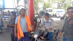 उज्जैन में भीषण गर्मी से बचाव के लिए बेजोड़ उपाय, पेट्रोल पंप पर लगाई गई मिस्ट फैन