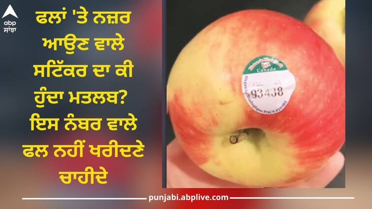 Why are stickers put on fruits, understand what is meaning of the number written on it Fruits Sticker Code: ਫਲਾਂ 'ਤੇ ਨਜ਼ਰ ਆਉਣ ਵਾਲੇ ਸਟਿੱਕਰ ਦਾ ਕੀ ਹੁੰਦਾ ਮਤਲਬ? ਸਮਝੋ ਕਿੰਨੇ ਨੰਬਰ ਵਾਲਾ ਫਰੂਟ ਹੁੰਦਾ ਬੈਸਟ