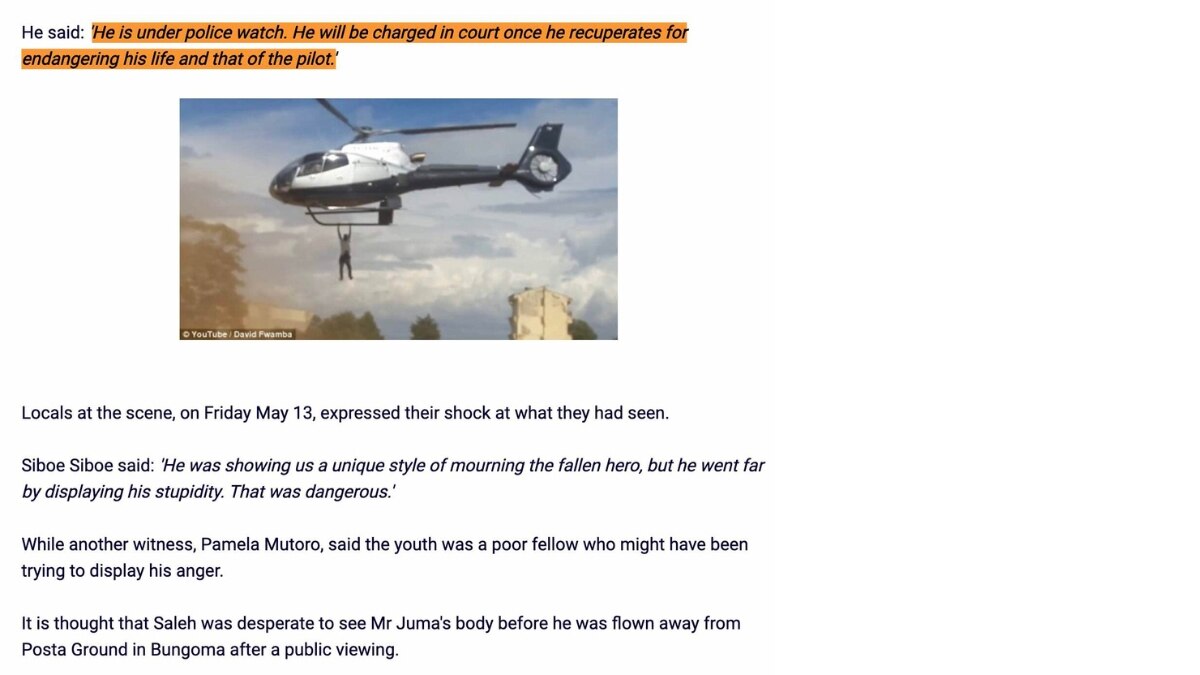 Fact Check: Old Kenya Video Shared As Visuals Of Modi Supporter Hanging Onto The PM's Helicopter