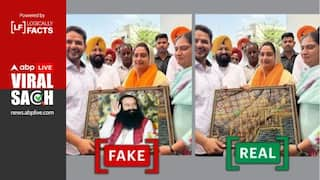 Fact Check: Photo Of SAD's Harsimrat Kaur Badal Holding Self-Styled Godman Ram Rahim's Portrait Is Edited