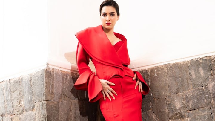 Bollywood sensation Kriti Sanon has once again turned heads with her stunning fashion choice. Take a look at her latest pictures in a red gown.