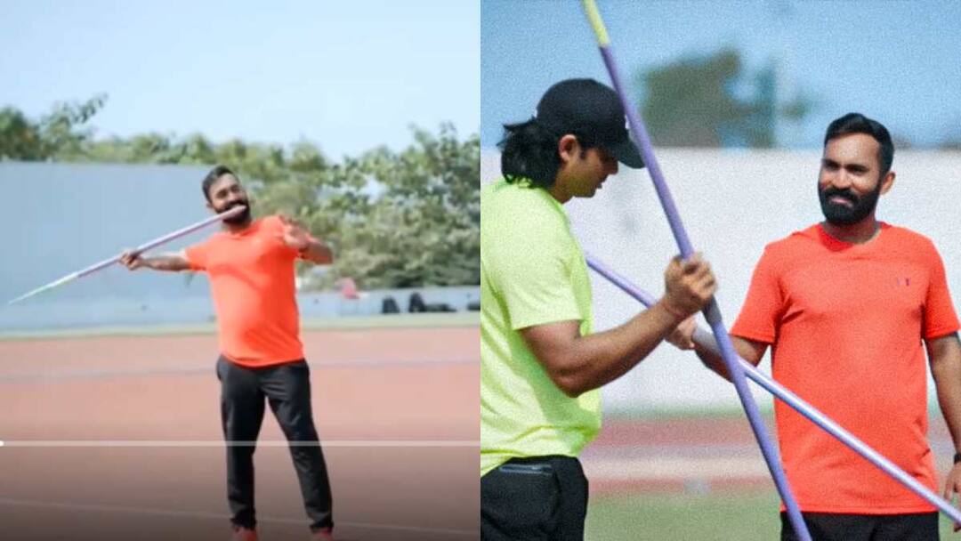 dinesh karthik throw javelin neeraj chopra Paris Olympics 2024 Watch: दिनेश कार्तिक ने नीरज चोपड़ा से भी दूर फेंक दिया भाला? वीडियो में जानें सच