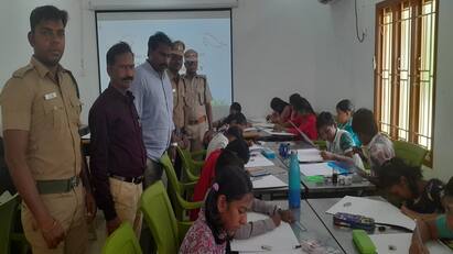 Sea cow Day Awareness Painting Competition at Tanjore Forest Office - TNN கடல் பசு பாதுகாப்பு குறித்த விழிப்புணர்வு ஓவியங்கள் ஆர்வத்துடன் பங்கேற்ற மாணவ, மாணவிகள்