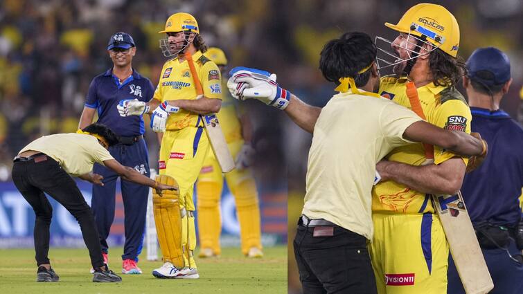 IPL 2024 MS Dhoni said he would take care of my surgery, claims GT vs CSK pitch invader MS Dhoni Fan: கவலைப்படாதே! ஆப்ரேஷனை நான் பாத்துக்கிறேன் - கிரவுண்டில் ரசிகருக்கு தோனி சொன்ன தைரியம்!