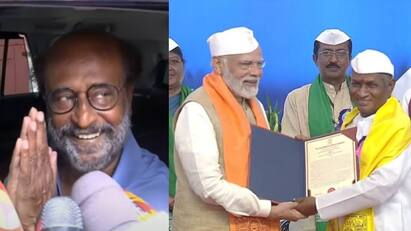 actor rajinikanth avoid pm modi and ilayaraaja related questions Watch Video: “அண்ணா..நோ கமெண்ட்ஸ்  மோடி, இளையராஜா பற்றிய கேள்வியை தவிர்த்த ரஜினி!