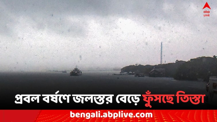 Jalpaiguri Tista river water level increases due to heavy rain and  Locals are tensed further weather Alert Rain Fore Cast Jalpaiguri News: প্রবল বর্ষণে জলস্তর বেড়ে ফুঁসছে তিস্তা, ফের ভারী বৃষ্টির পূর্বাভাসে উড়ল ঘুম স্থানীয়দের