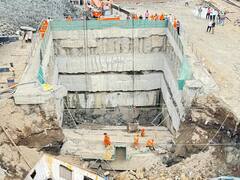 JCB चालकासह कंटेनर मातीच्या ढिगाऱ्याखाली अडकला; NDRF पथक घटनास्थळी